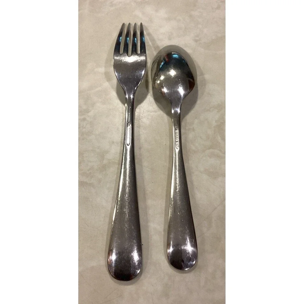 Gorham Madeline Stainless Dinner Fork Big Spoon Glossy Flatware Discontinued